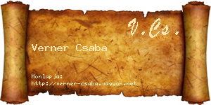 Verner Csaba névjegykártya