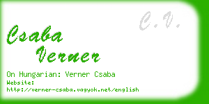 csaba verner business card